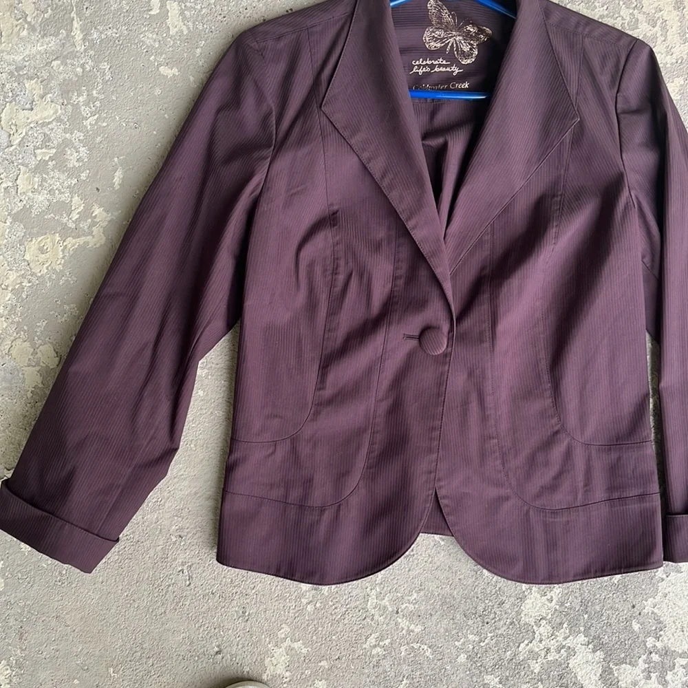 Like new Coldwater Creek brown one button jacket - Picture 7 of 14